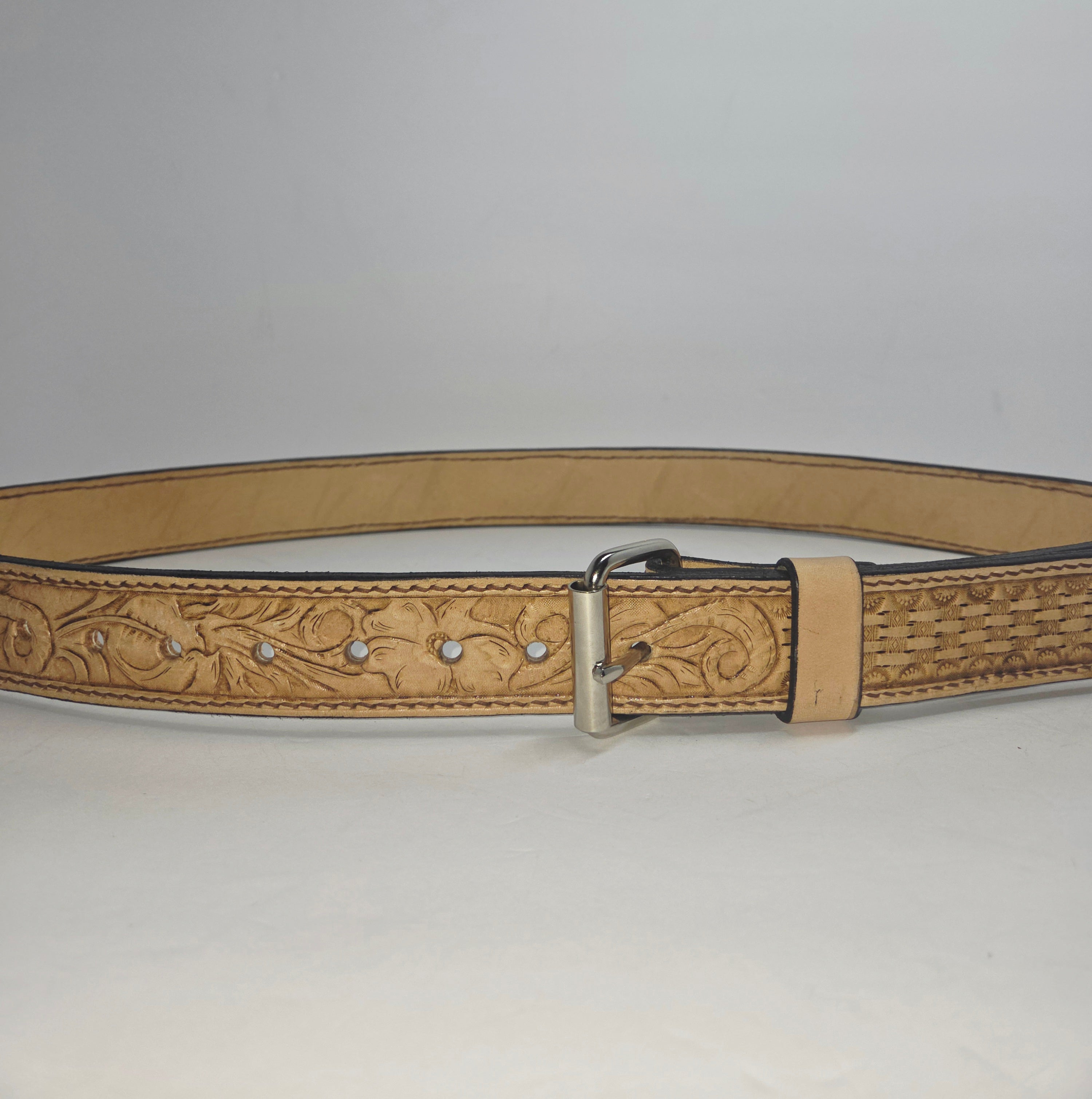 Fully Lined Floral Pattern Belt 34/38