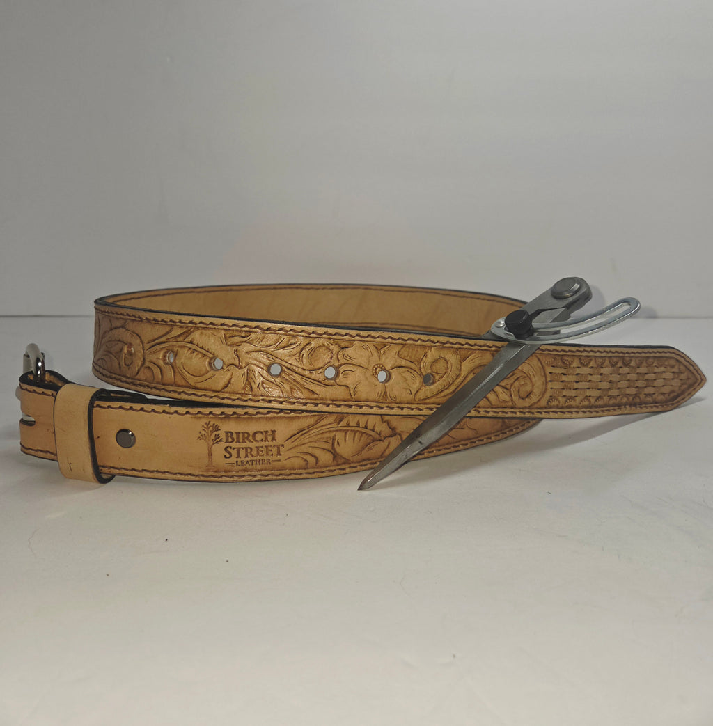 Fully Lined Floral Pattern Belt 34/38