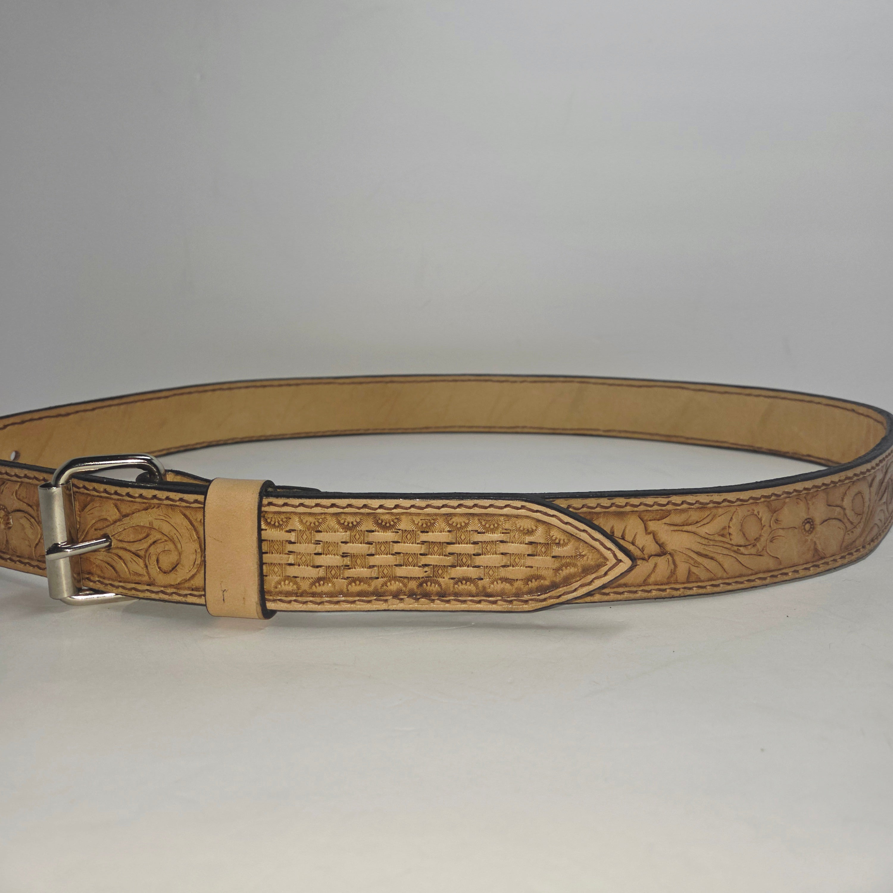 Fully Lined Floral Pattern Belt 34/38